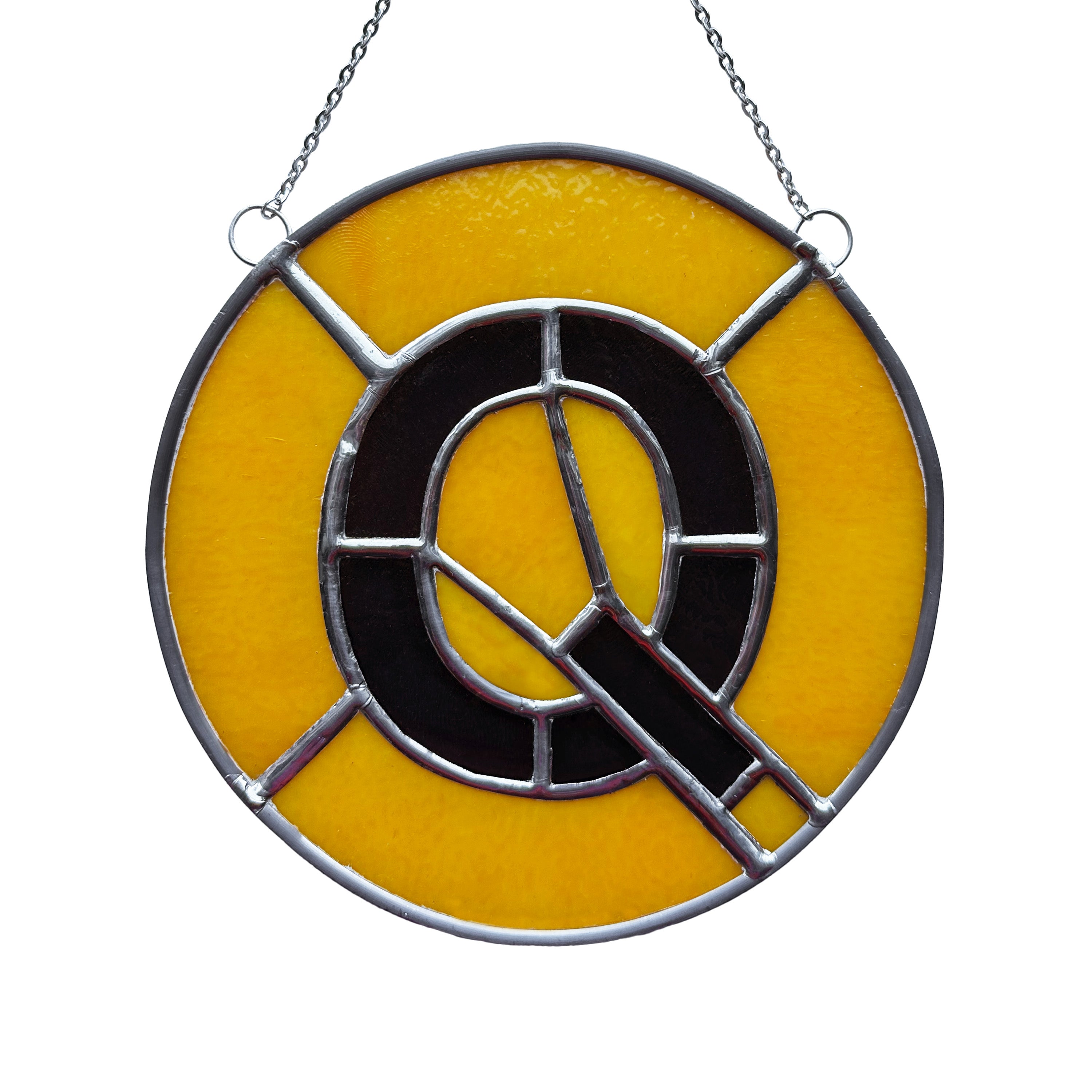Q Train Glass Medallion