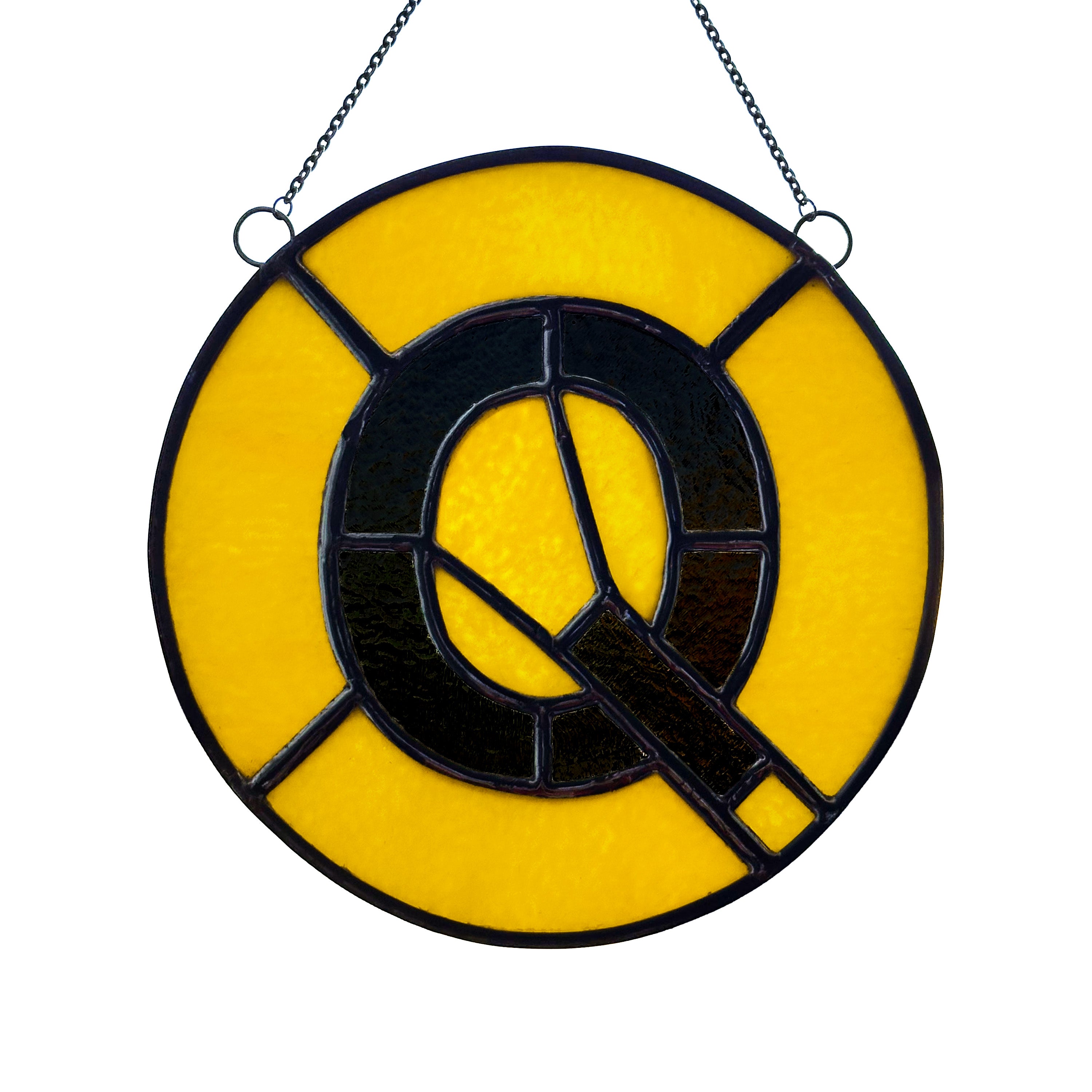 Q Train Glass Medallion