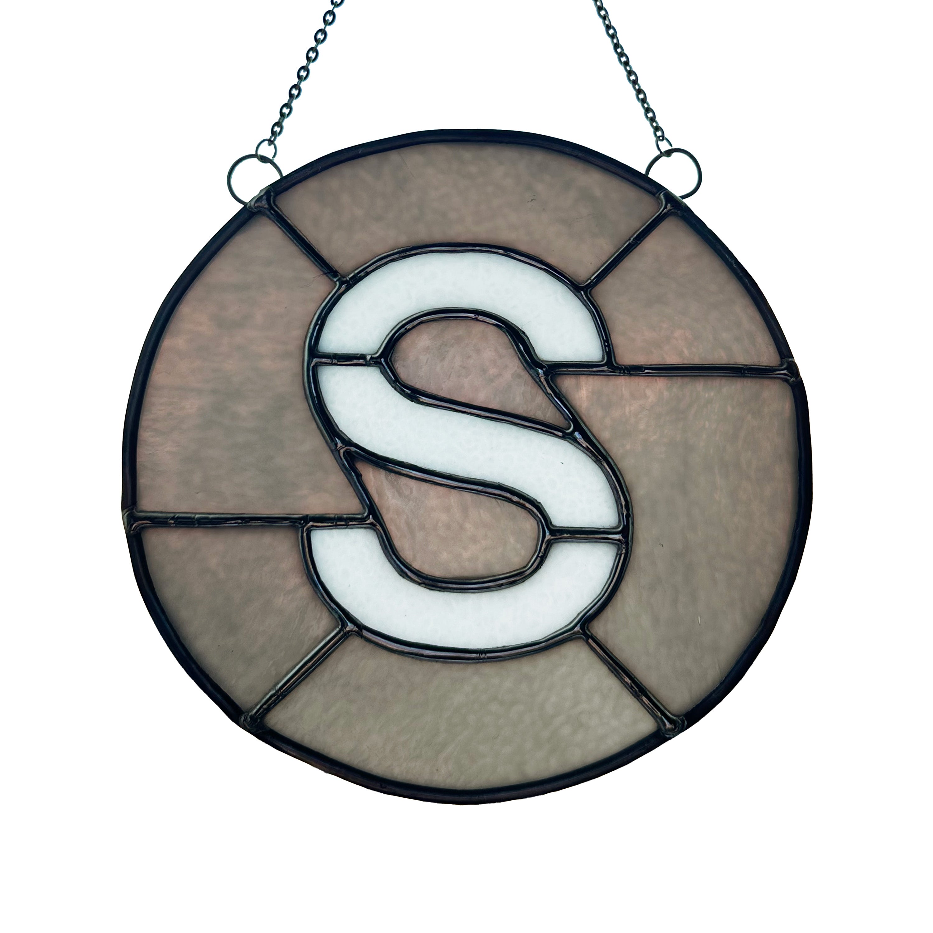 S Train Glass Medallion