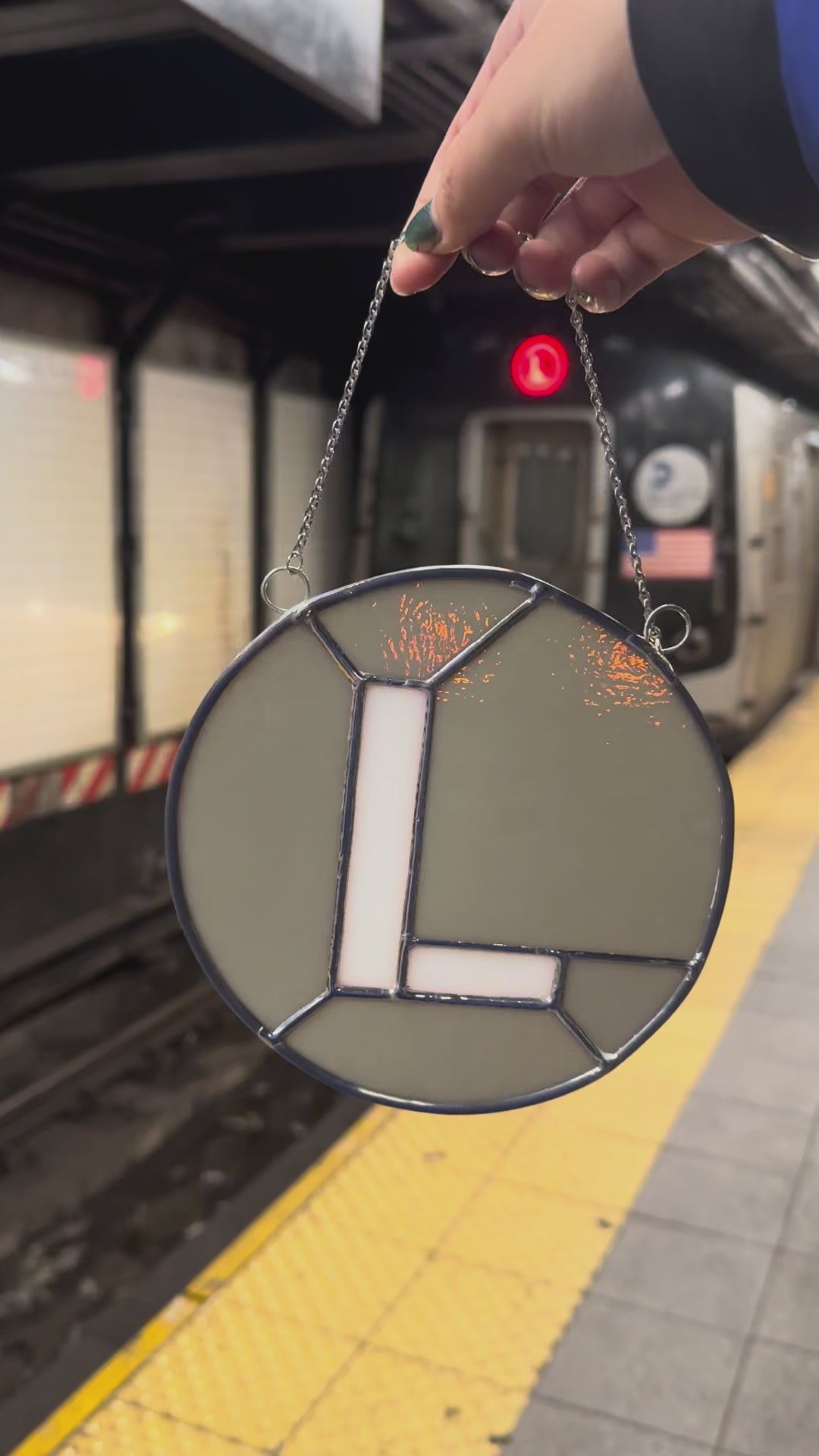 L Train Glass Medallion